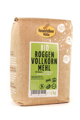 Roggenvollkornmehl Bio 1kg, ideal zum Backen und Kochen