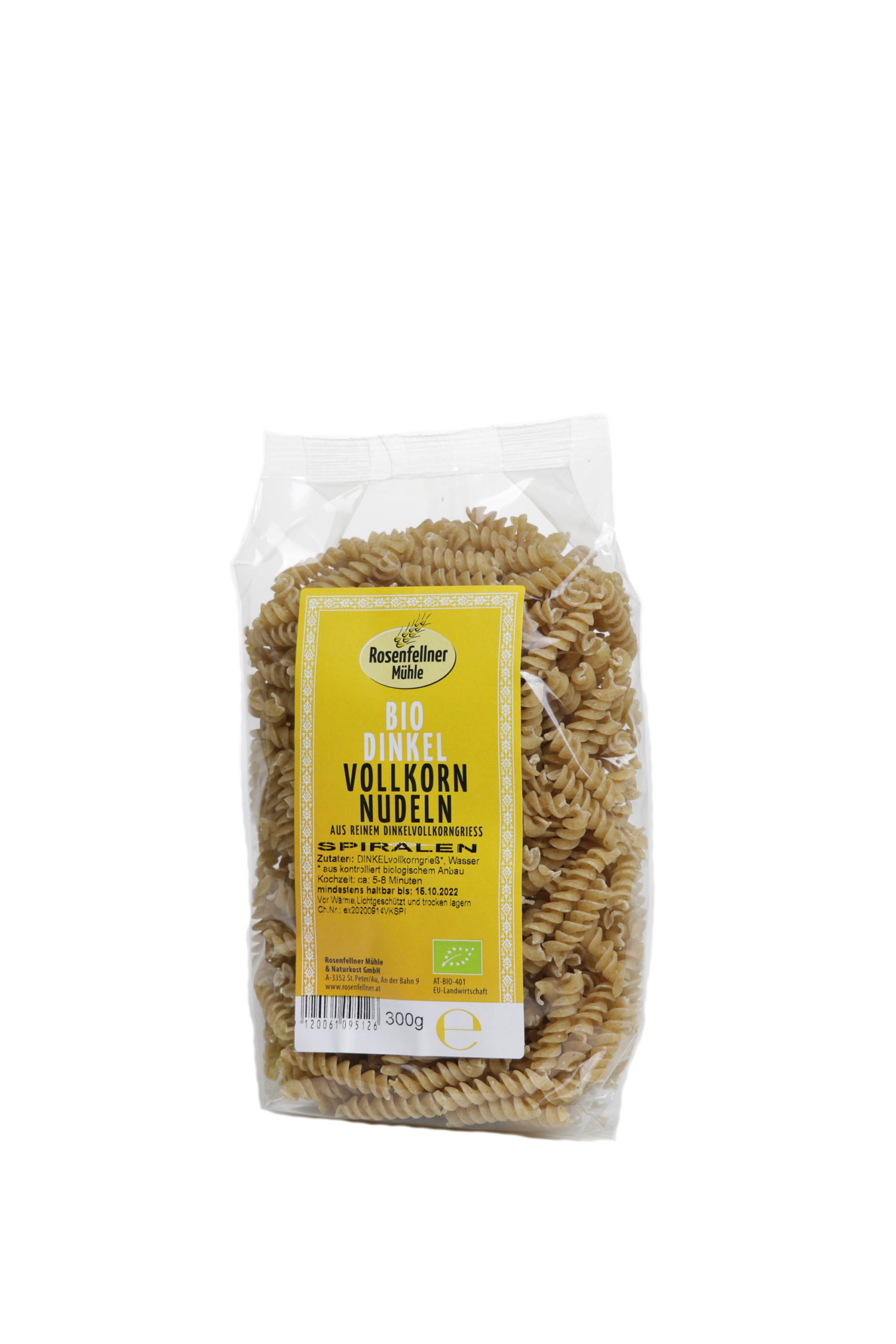 Spiralen 100% Dinkelvollkorngrieß Bio 300g, perfekt zum al dente Kochen