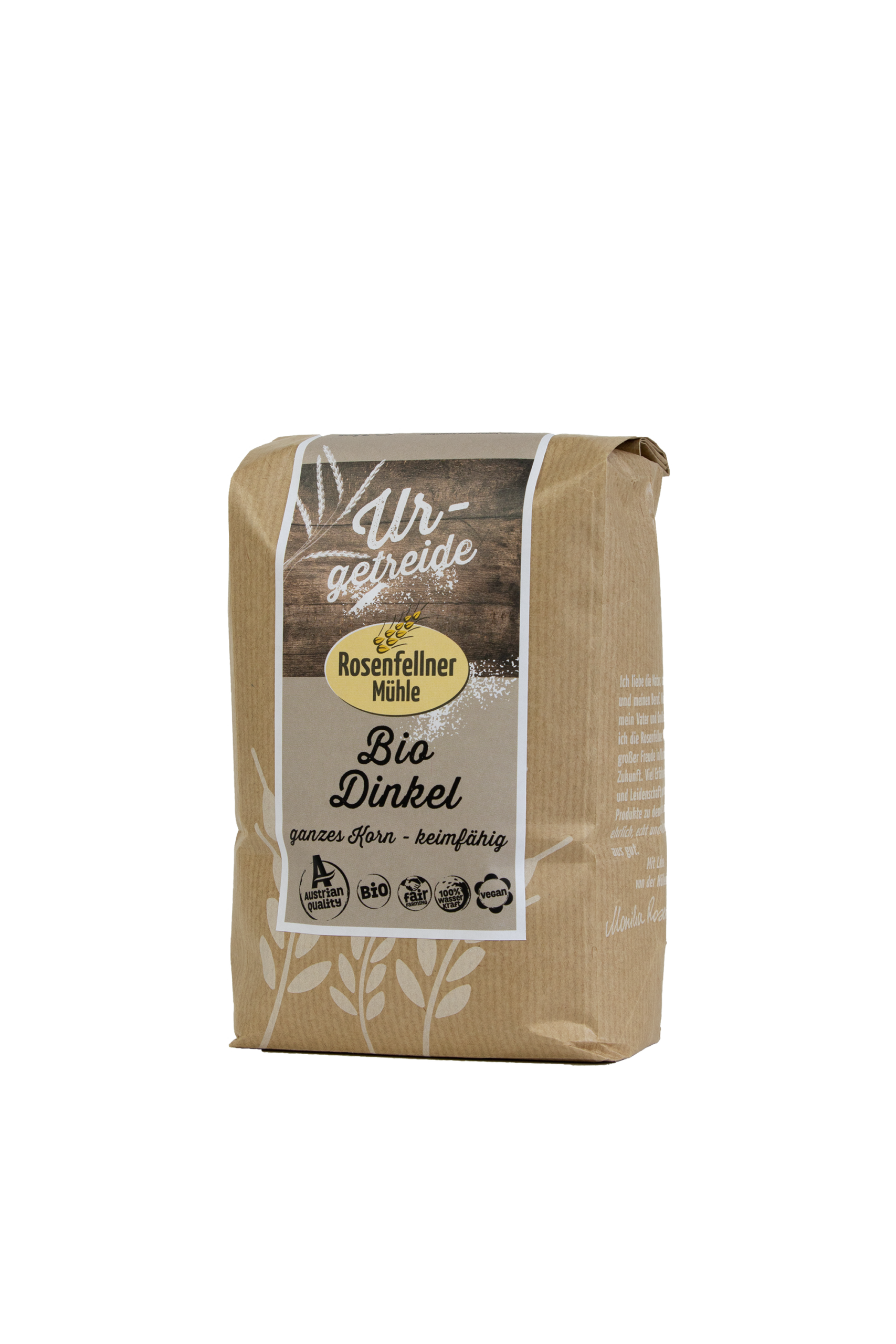 Dinkel URgetreide Ebners Rotkorn Bio; keimfähig 1kg, aus dem Waldviertel