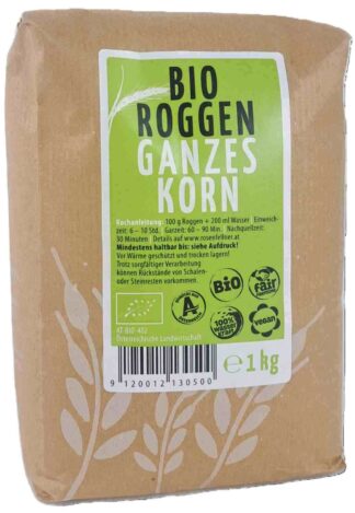 Roggen Bio 1kg, Getreide aus dem Waldviertel, kräftig-aromatisch
