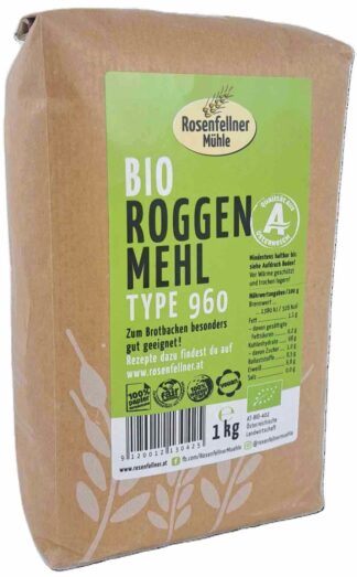 Roggenmehl T960 Bio 1kg, ideal zum Brotbacken