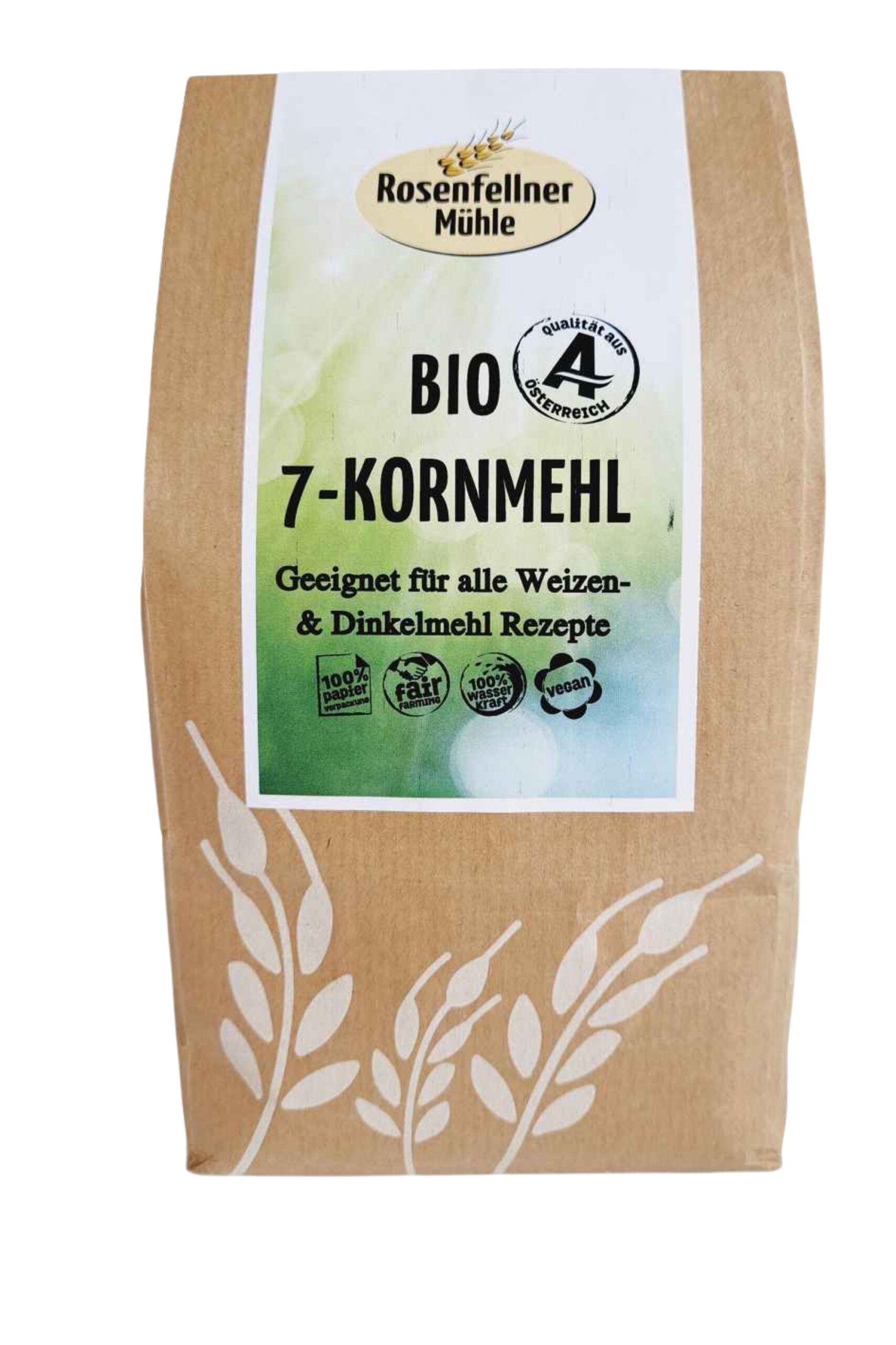 7 KORN MEHL BIO 750G, ideal zum Backen und Kochen