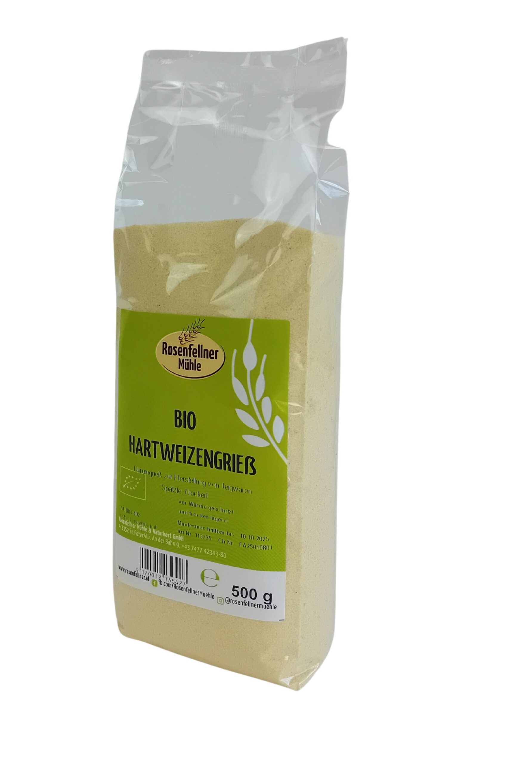 Hartweizengrieß Bio 500g, ideal zum Kochen