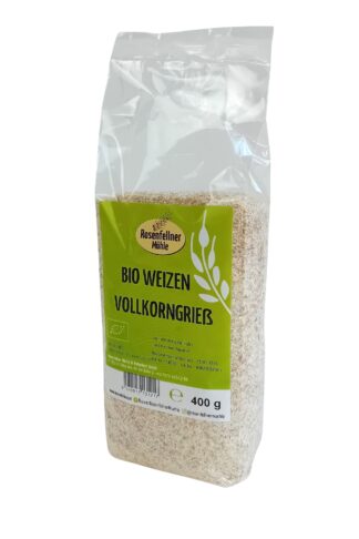 Weizenvollkorngrieß Bio 400g, ideal zum Kochen