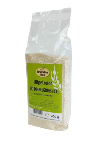 Dinkelgrieß hell Urgetreide Bio 400g, ideal zum Kochen