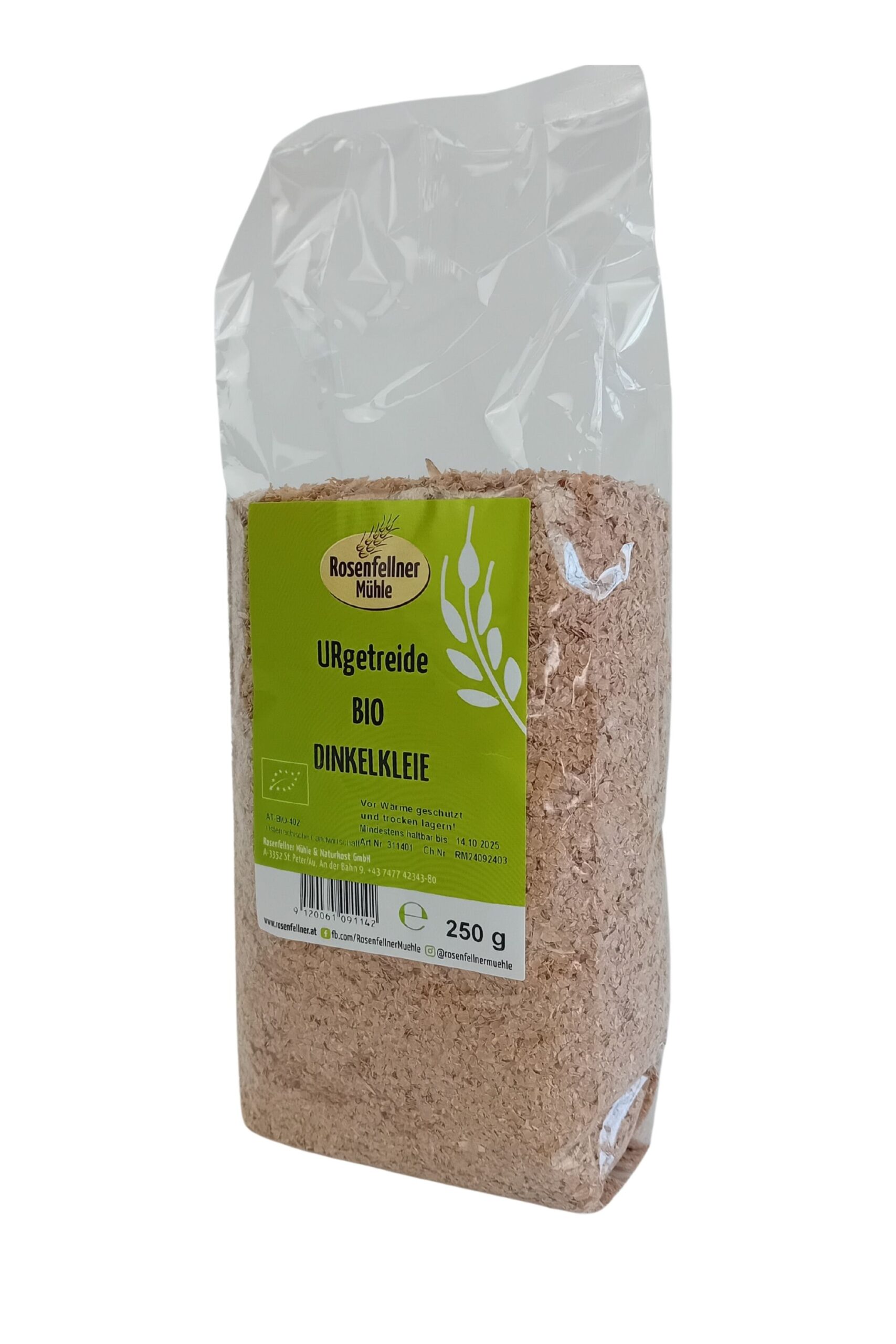 Dinkelkleie Urgetreide Bio 250g, wertvolle Ballaststoffquelle