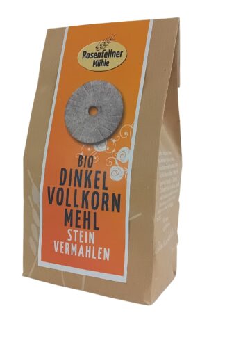 Dinkelvollkornmehl auf Stein vermahlen Bio 500g, ideal zum Backen und Koche