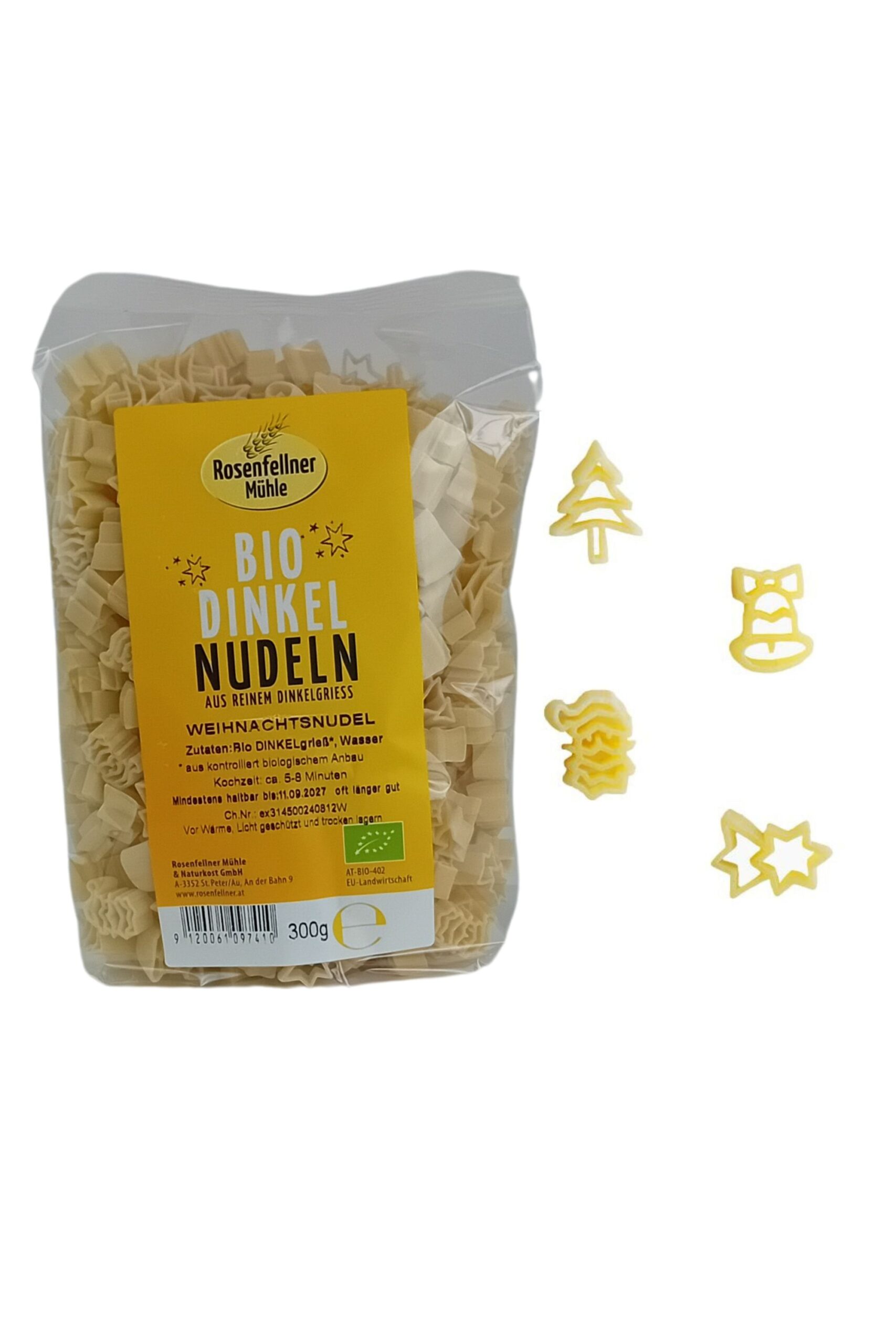 Weihnachtsnudeln aus Dinkelgrieß Bio 300g