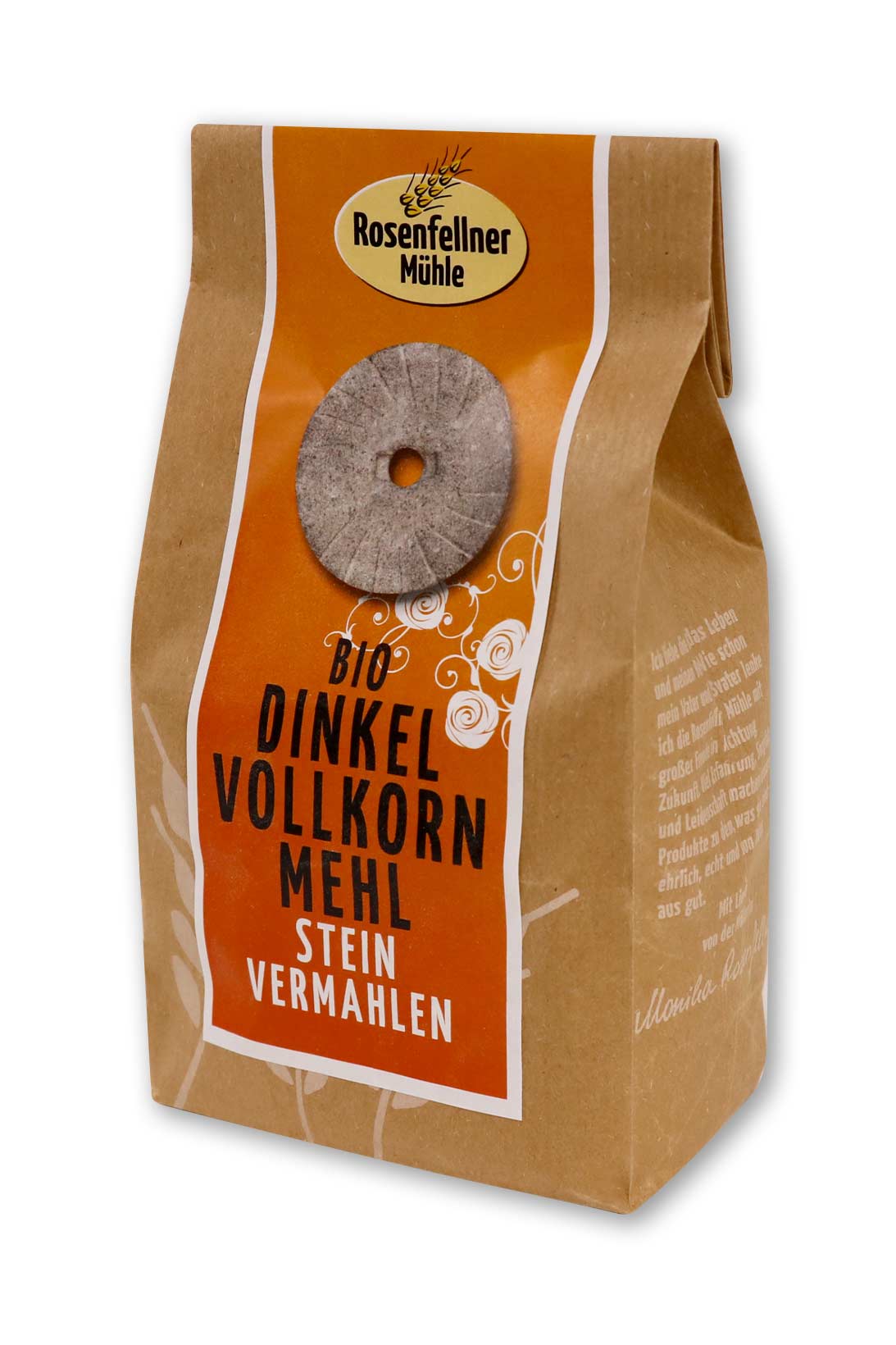 Dinkelvollkornmehl auf Stein vermahlen Bio 500g, ideal zum Backen und Koche
