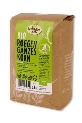 Roggen Bio 1kg, Getreide aus dem Waldviertel, kräftig-aromatisch