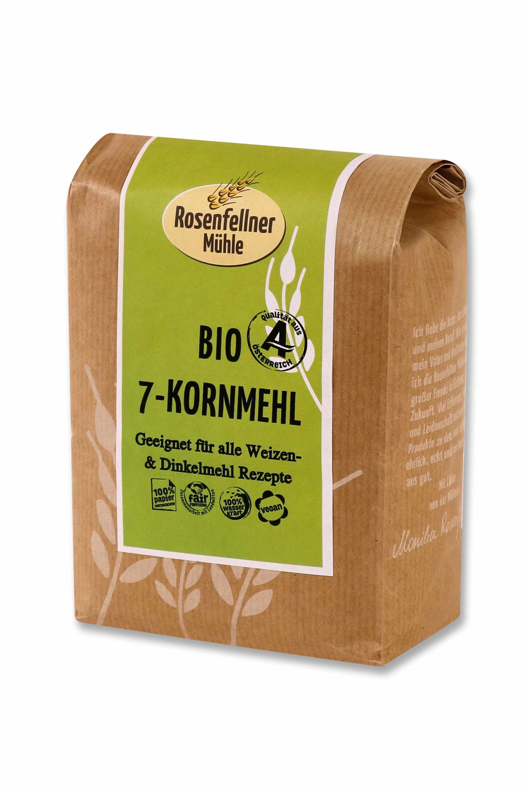 7 KORN MEHL BIO 750G, ideal zum Backen und Kochen