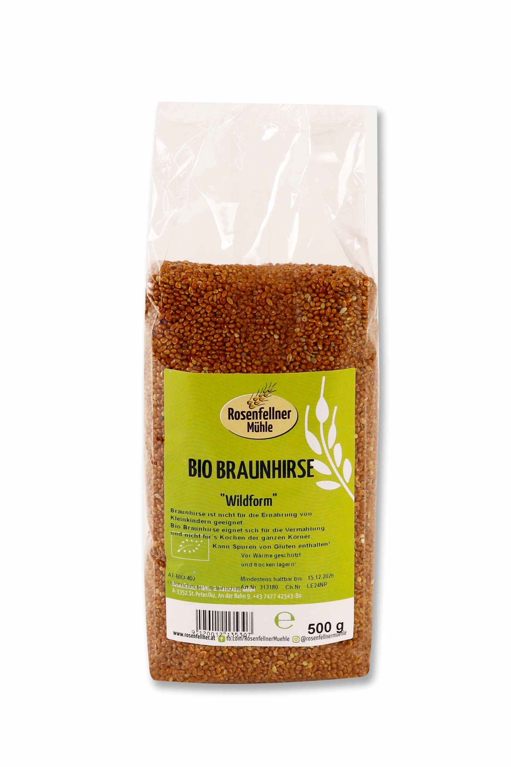 Braunhirse ganz Bio 500g, Getreide aus Oberösterreich