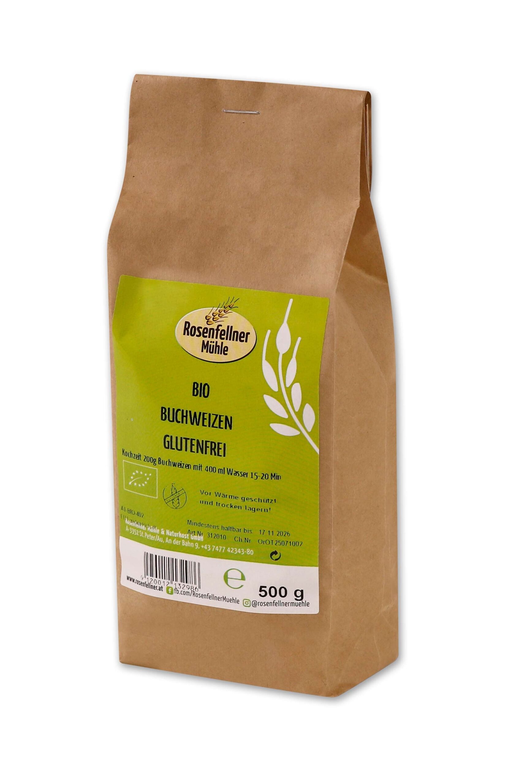 Buchweizen glutenfrei Bio 500g, Getreide aus dem Traunviertel