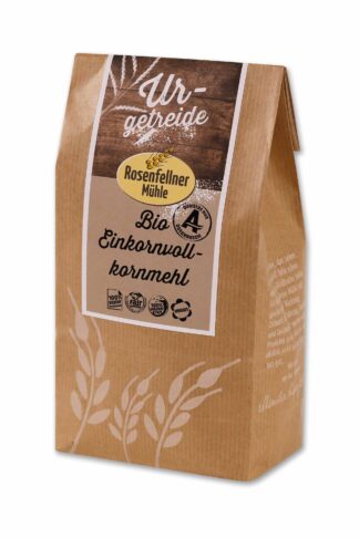 Einkornvollkornmehl Urgetreide Bio 500g, ideal zum Backen und Kochen