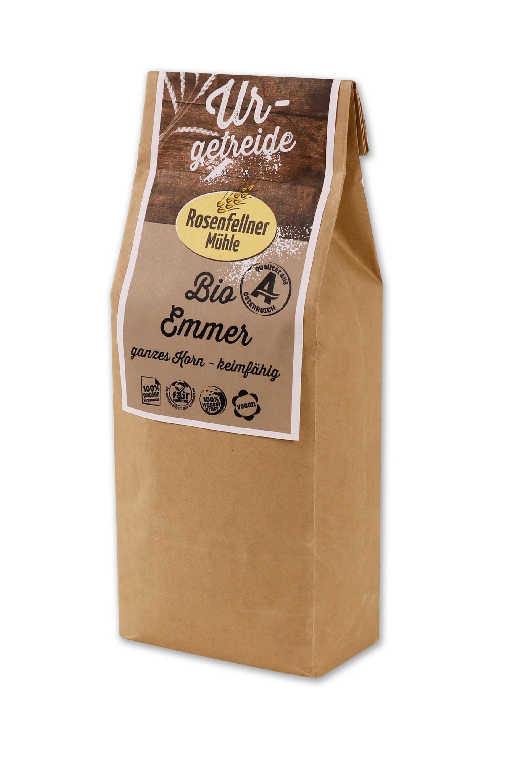 Emmer URgetreide Bio keimfähig 500g aus dem Waldviertel, kräftig-aromatisch