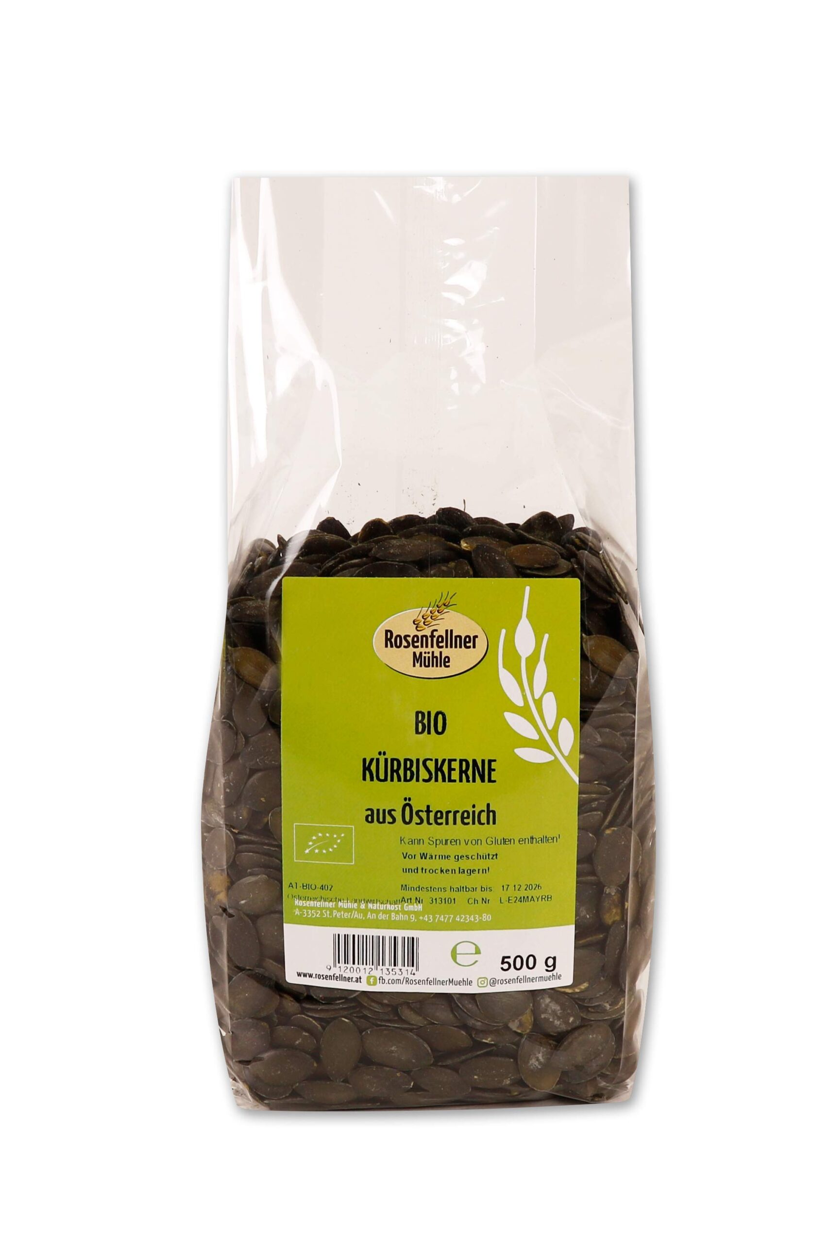 Kürbiskerne natur aus Österreich Bio 500g