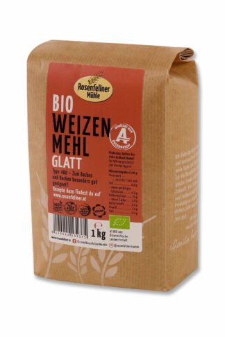 Weizenmehl T480 glatt Bio 1kg, ideal zum Backen und Kochen