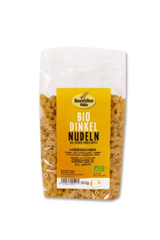 Hörnchen 100% Dinkelgrieß Bio 300g, perfekt zum al dente Kochen