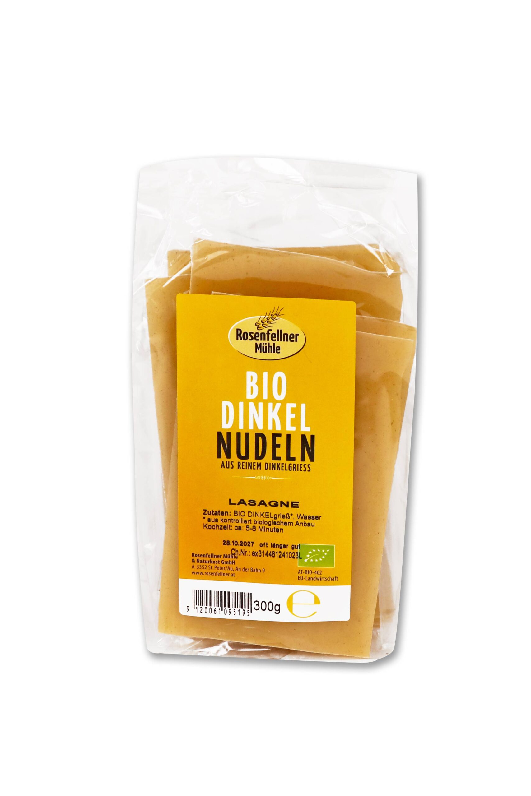 Lasagne 100% Dinkelgrieß Bio 300g, perfekt zum al dente Kochen