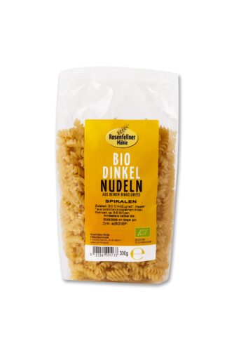 Spiralen 100% Dinkelgrieß Bio 300g, perfekt zum al dente Kochen