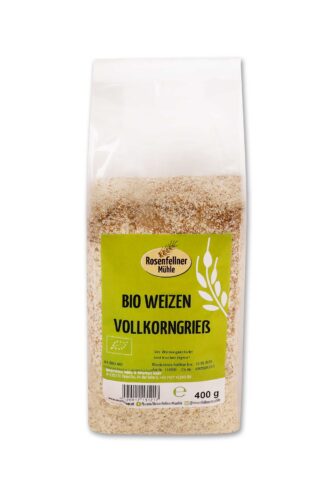 Weizenvollkorngrieß Bio 400g, ideal zum Kochen