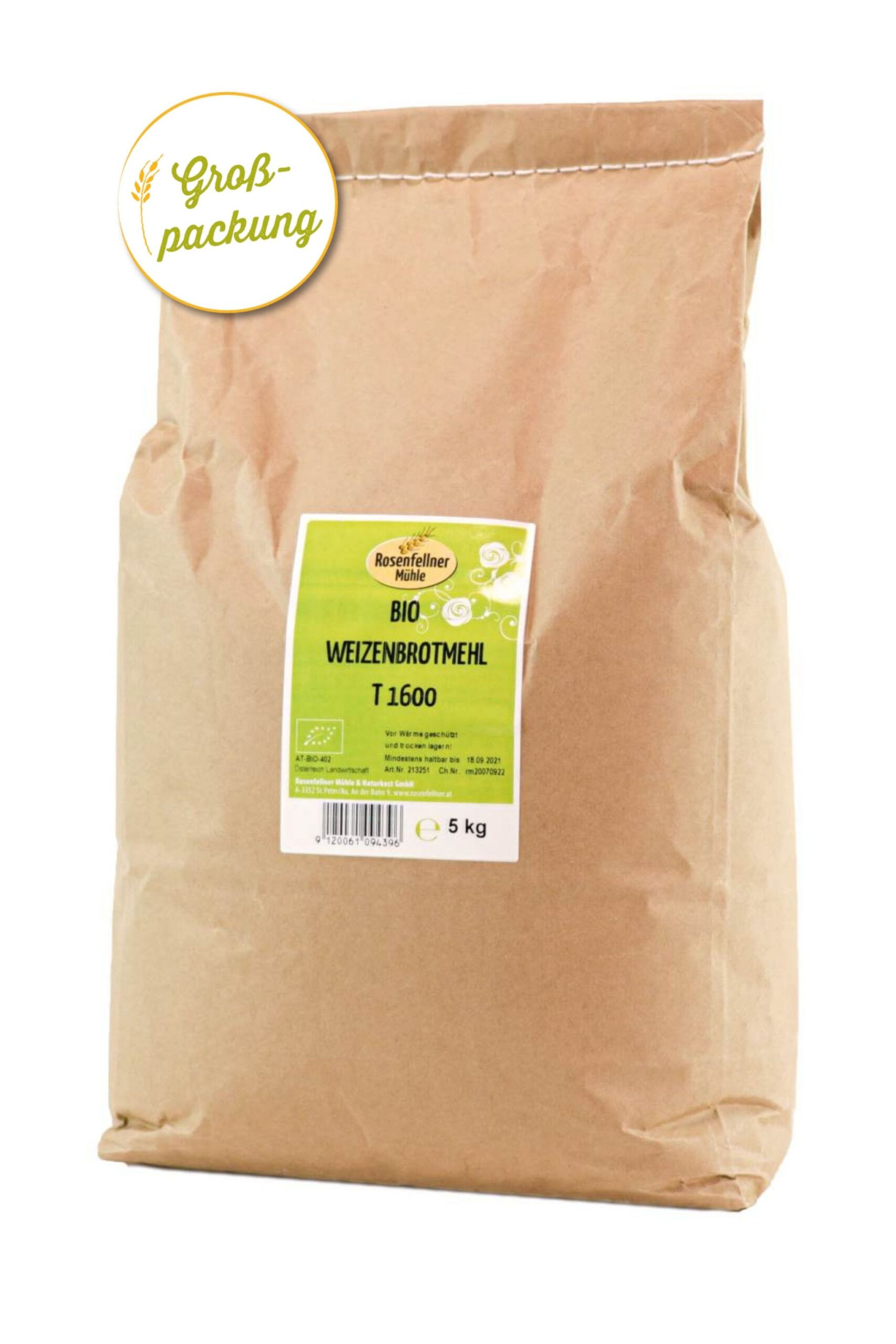 Weizenbrotmehl T 1600 Bio 5kg