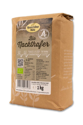 Nackthafer Bio 1kg, Getreide aus Österreich, sättigend und proteinreich