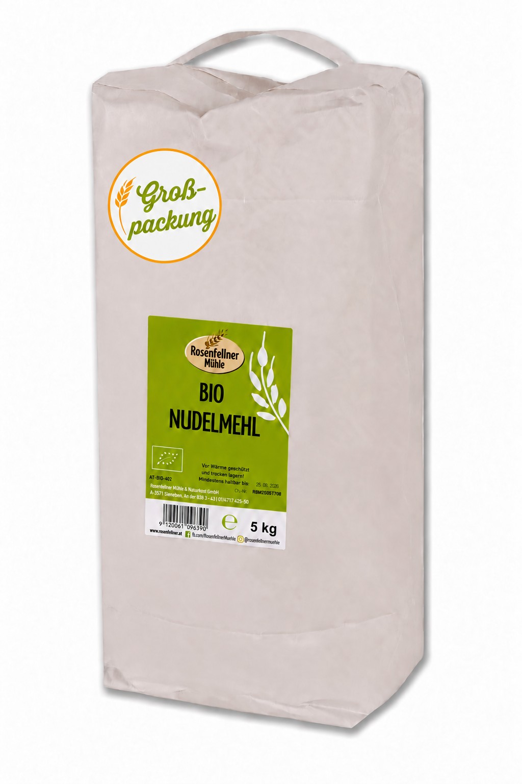 Nudelmehl BIO 5kg aus Hartweizen (für Nudeln, Spätzle, Nockerl & Co)