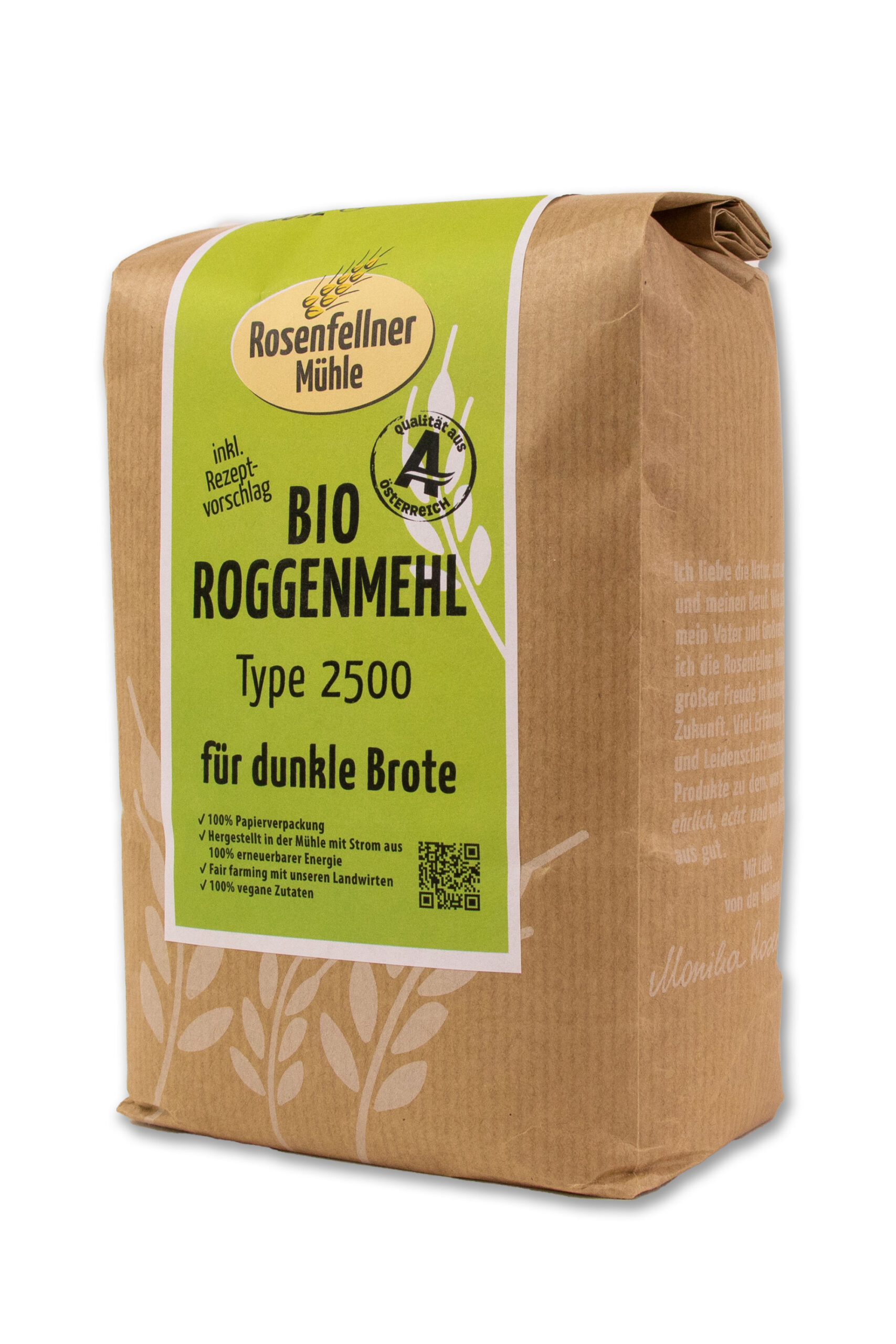 Roggenmehl T2500 Bio 750g, ideal zum Brotbacken