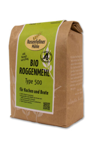 Roggenmehl T500 Bio 750g, ideal zum Backen und Kochen